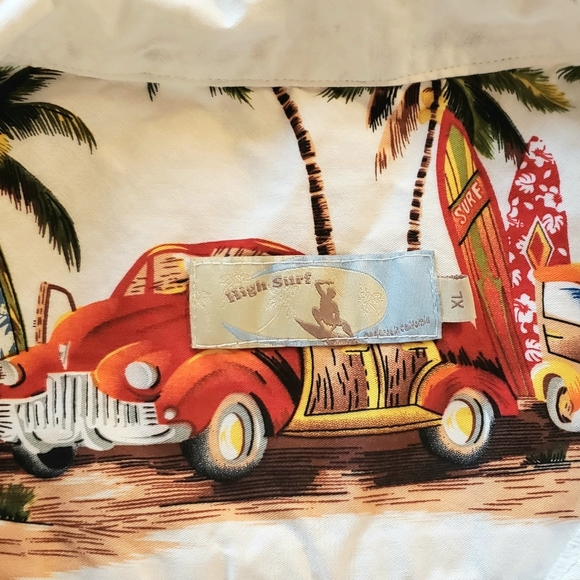 Men's New SS surf scene button up casual shirt - Picture 4 of 4